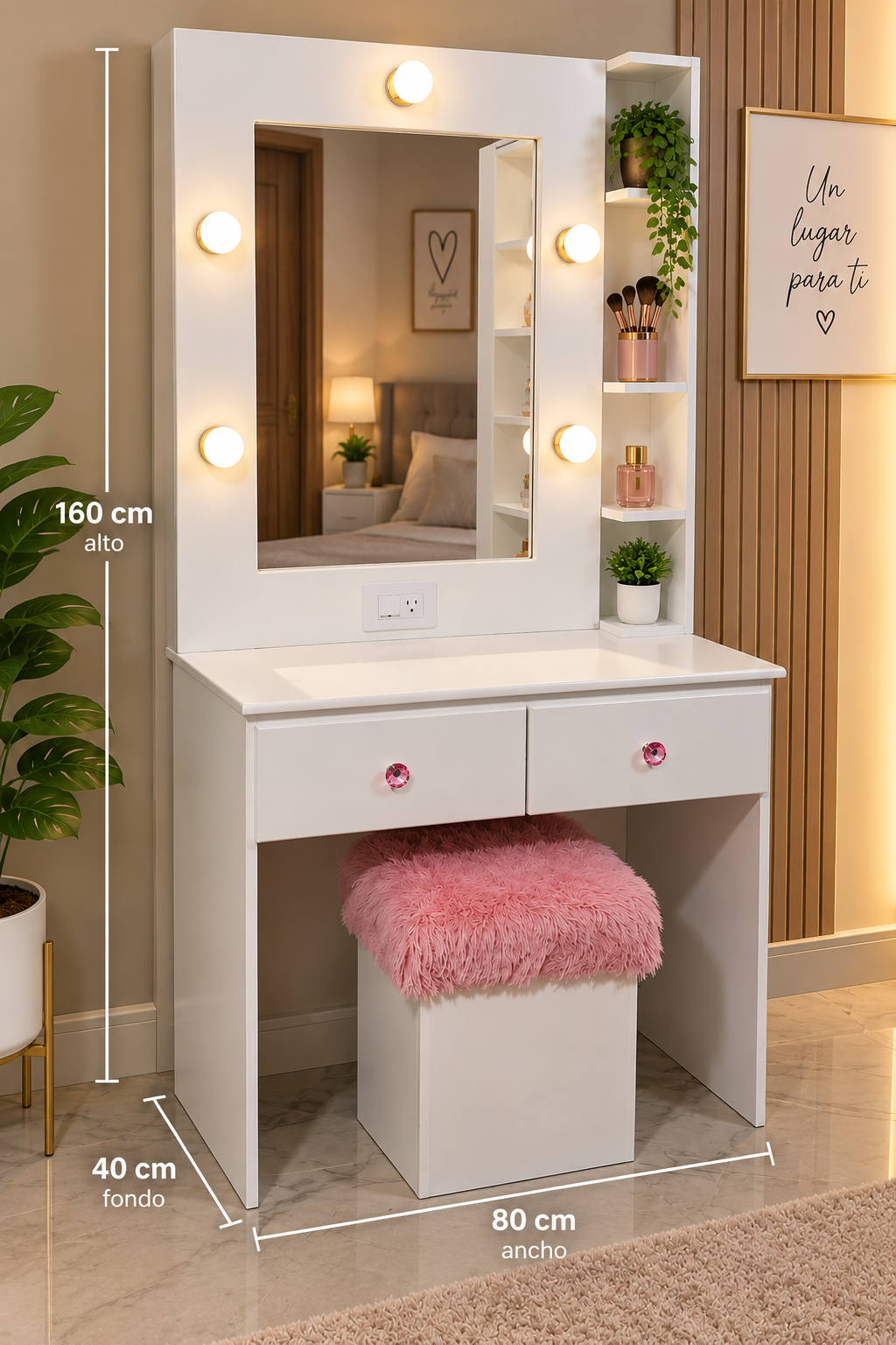 Coqueta Vanity grande 80cm ancho